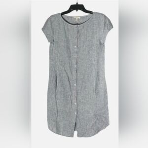 Eileen Fisher Gray Button-Down Dress